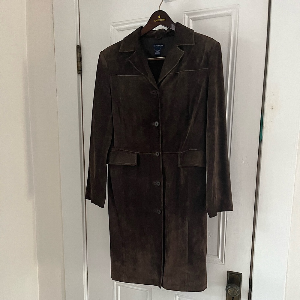 Ann Taylor Suede Leather Coat